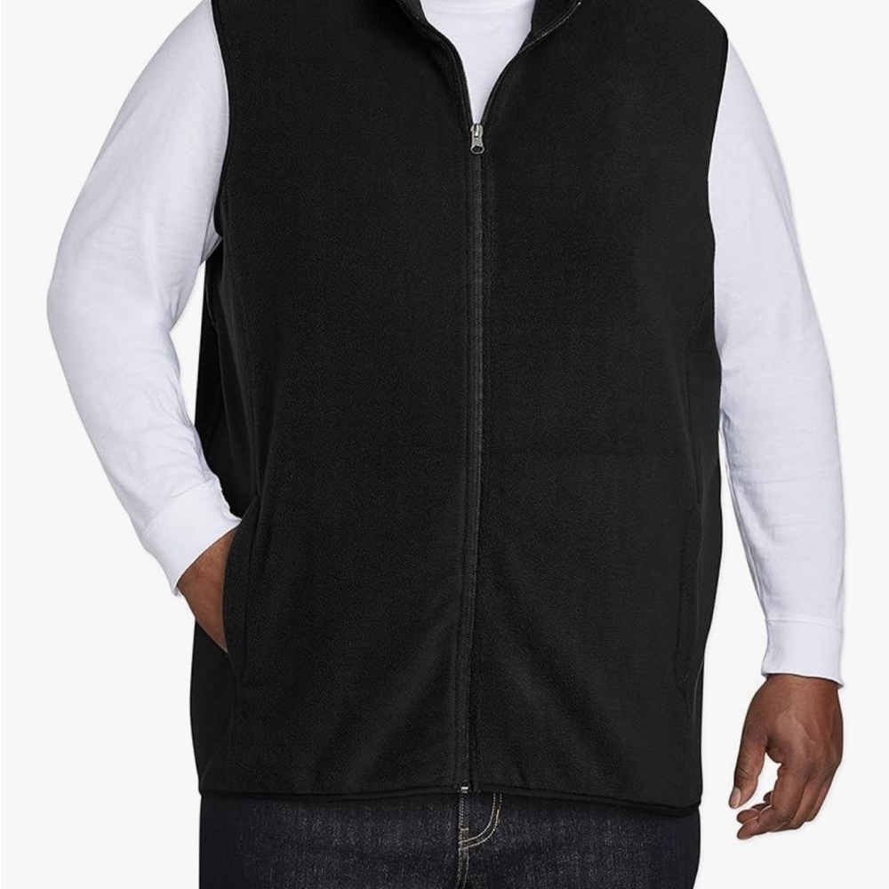 Men's Size 3X Black Fleece Vest Full Zip